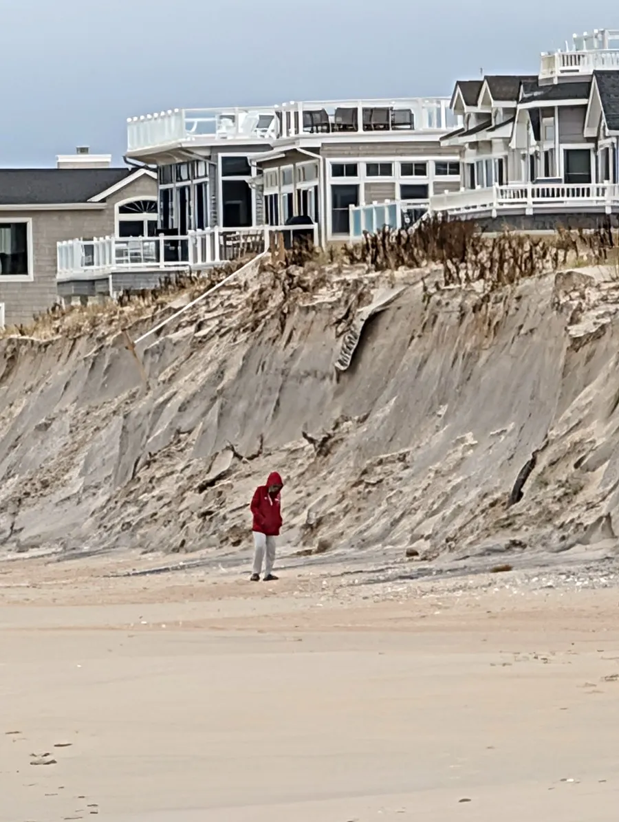 Beach erosion at Holgate on Long Beach Island following the September 2026 nor’easter.